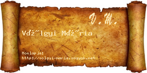 Völgyi Mária névjegykártya